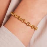 Stainless steel goldplated fantasiearmband voor dames
