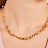 Halskette, Edelstahl, vergoldet (750 Gold), Amelie