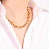 Stainless steel goldplated ketting voor dames