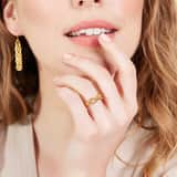 Stainless steel goldplated ring voor dames