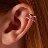 Zilveren earcuff dubbel zirkonia voor dames