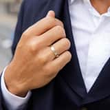 Bicolor-Trauring für Herren, 375 Gold, 4 mm, Vera TW 459