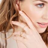 Stainless steel goldplated ring met zirkonia voor dames