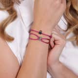 Kordelarmband, Edelstahl, Satin, Herzchen