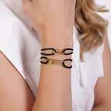 Kordelarmband, Edelstahl, vergoldet, Satin, Eternity