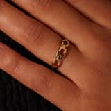 14 Karaat geelgouden ring gourmetschakel