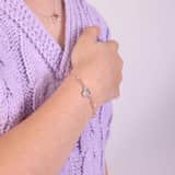Zilveren Disney Minnie armband roseplated zirkonia