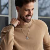 Gerecycled stainless steel voor heren ketting met hanger kompas voor heren