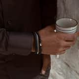 Edelstahl-Schmuckset mit drei Herrenarmbändern, schwarz