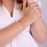 Armband, Edelstahl, vergoldet, mit Herz, Rhodonit