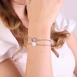 Armband, Edelstahl, mit Herz, Amethyst