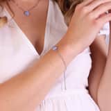Stainless steel armband met hart blauwe agaat
