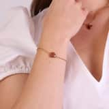 Armband, Edelstahl, vergoldet, mit Herz, Sonnenstein