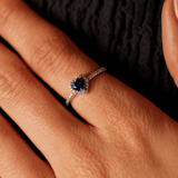 Zilveren ring hart zirkonia blauw