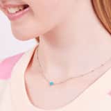 Zilveren ketting ster enamel blauw