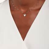 Stainless steel ketting met hanger hart rood