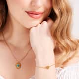 Stainless steel goldplated fantasiearmband met hanger hart voor dames
