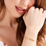 Zilveren goldplated plaatarmband met hart