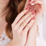 Ring, 925 Silber, vergoldet, mit Zirkonia