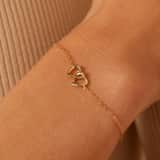 Armband, Silber 925, vergoldet, 2 Herzen