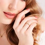 Ring, 925 Silber, vergoldet, Herz mit Zirkonia