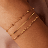 Zilveren goldplated sieradenset met 3 armbanden voor dames
