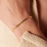 Flaches Armband, 925 Silber, vergoldet, schön bearbeitet