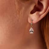 Ohrringe, Silber 925,vergoldet mit Zirkonia-Charms in Tropfenform