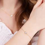 Zilveren goldplated armband hart voor dames