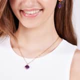 Halskette aus vergoldetem Edelstahl mit Amethyst-Anhänger