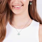 Stainless steel ketting met groene aventurijn voor dames