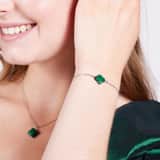 Stainless steel armband met malachiet