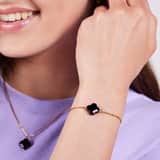 Armband, Edelstahl, vergoldet, mit schwarzem Achat