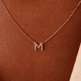9 karaat witte ketting met letter hanger