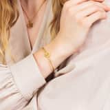 Stainless steel goldplated fantasiearmband met sterrenbeeld Boogschutter voor dames