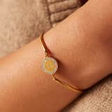 Stainless steel goldplated fantasiearmband met hanger met kristal voor dames