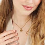 Stainless steel goldplated ketting met letterhanger M voor dames