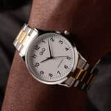 Q&Q herenhorloge met bicolor band