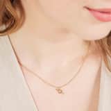 Zilveren goldplated ketting met hanger hart met zirkonia voor dames
