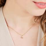 Zilveren ketting goldplated vlinder met zirkonia