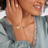 Stainless steel goldplated bangle met kristal voor dames
