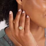Stainless steel goldplated ring surinaamse mattenklopper met kristalvoor dames