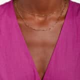 Myla gerecycled stainless steel goldplated dubbele ketting voor dames
