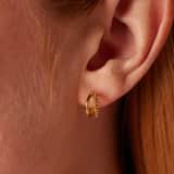 Myla gerecycled stainless steel goldplated dubbele oorbellen voor dames