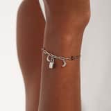 Stainless steel armband met slotje en maan