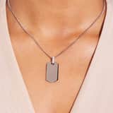 Gerecycled stainless steel ketting met plaat hanger