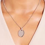 Gerecycled stainless steel ketting met munt hanger voor dames