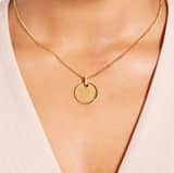 Stainless steel goldplated ketting met hanger graveerplaat voor dames
