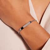 Gerecycleerd stainless steel goldplated armband met plaat hanger