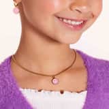 Stainless steel goldplated kinderketting met hanger
